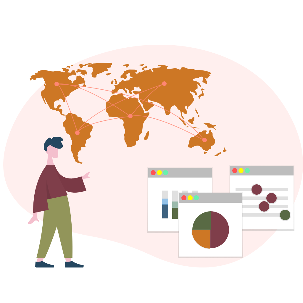 man analyzing with geographical region
