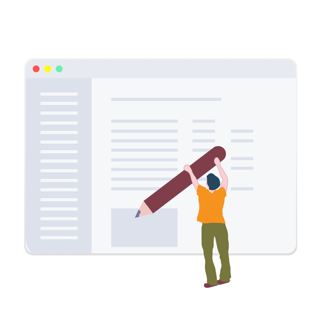 man standing with pen