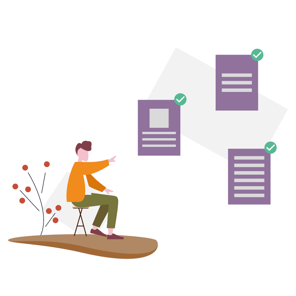 man validating the content