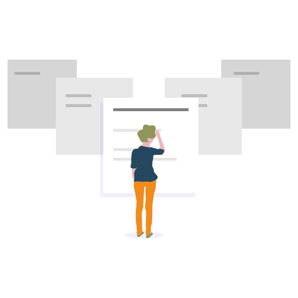 girls standing and review a page