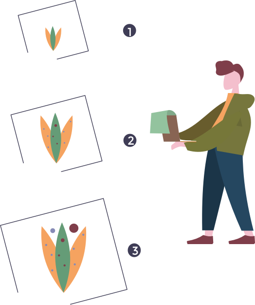 man standing and reviewing